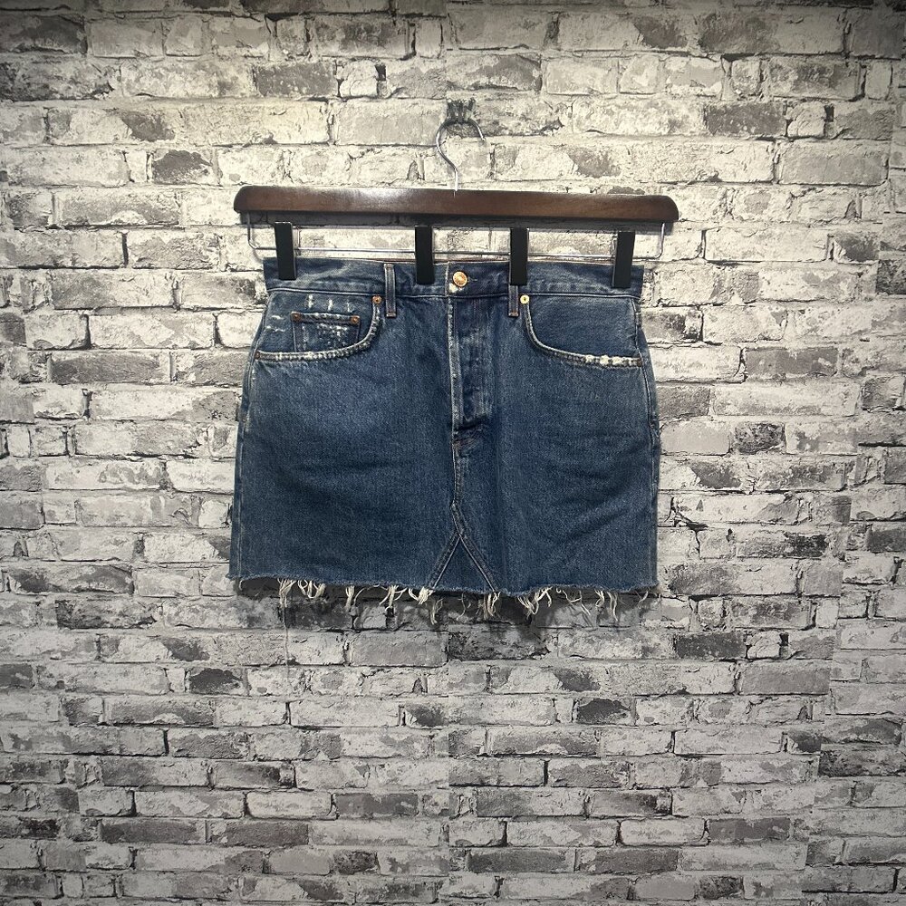 EUC Goldie Log Angeles Premium  Denim Skirt Dark Wash Size 32